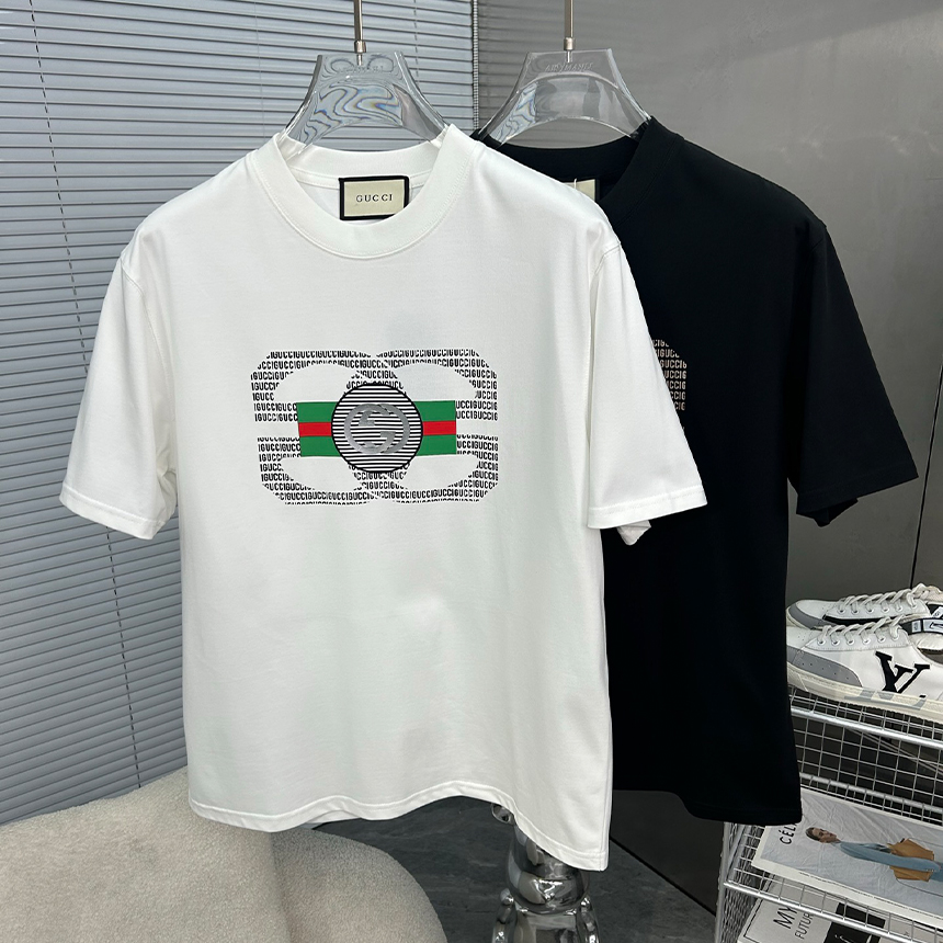 구찌 로고 패턴 반팔 티셔츠