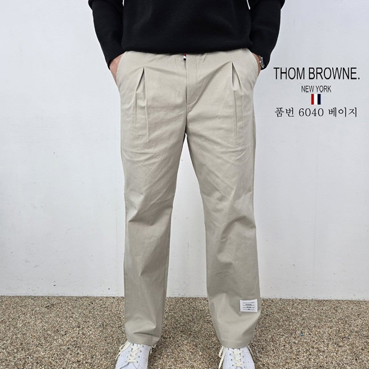 톰브라운 TB 사각패치 면 팬츠