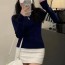 톰브라운 기본 라운드 니트