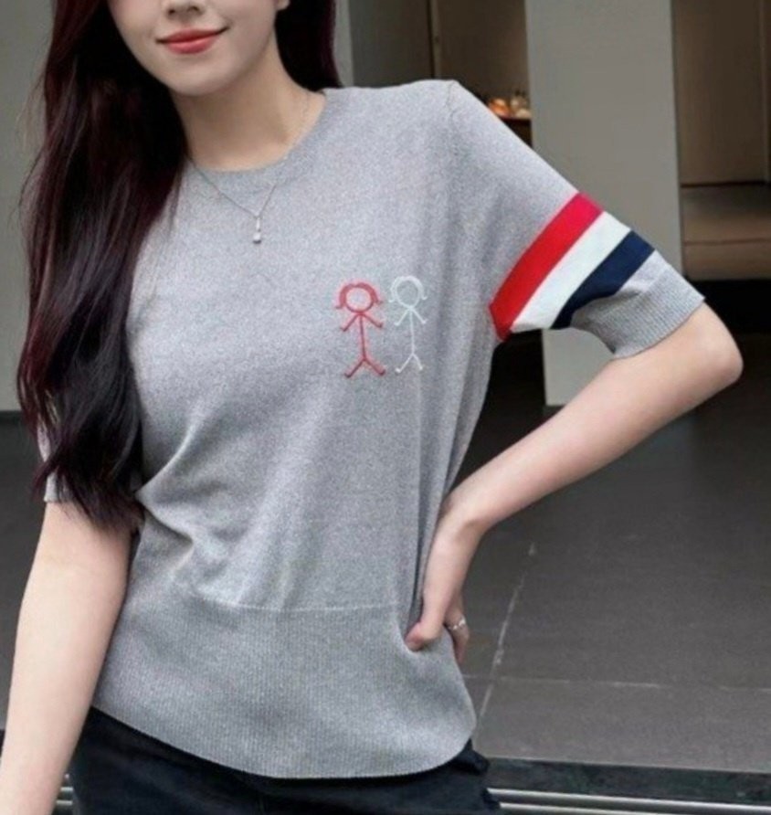 톰브라운 투걸 라운드 반팔 니트
