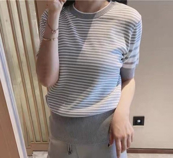 톰브라운 스트라이프 반팔 니트