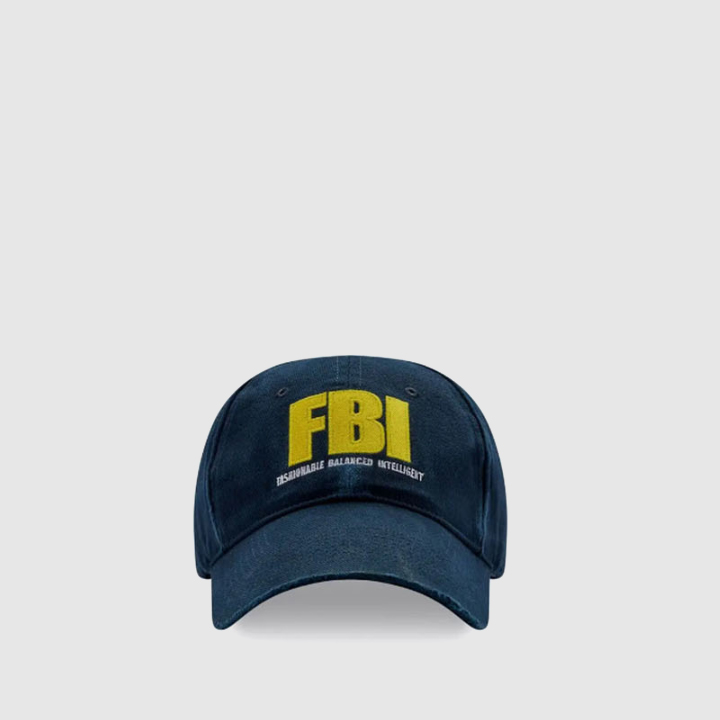 발렌시아가 FBI 레터링 코튼 드릴 볼캡 680740