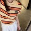 미우미우 스트라이프 니트 코튼 폴로 반팔셔츠