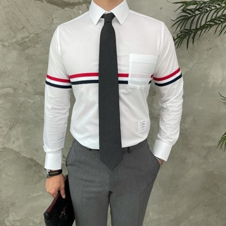 톰브라운 TB 가로삼선 셔츠