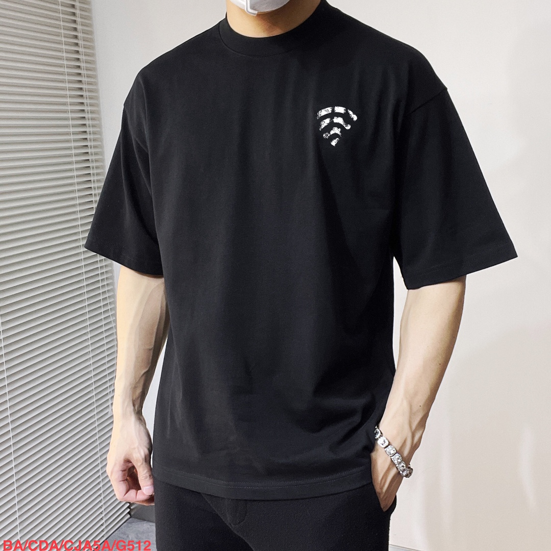 발렌시아가 더블 레이어 반팔 티셔츠