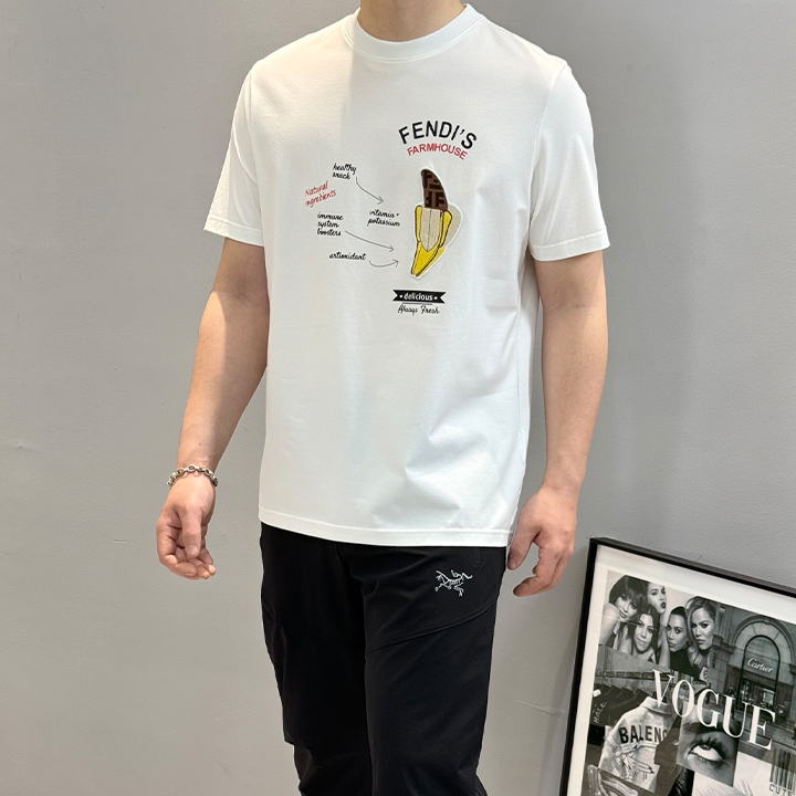 펜디 머서리제이션 코튼 티셔츠