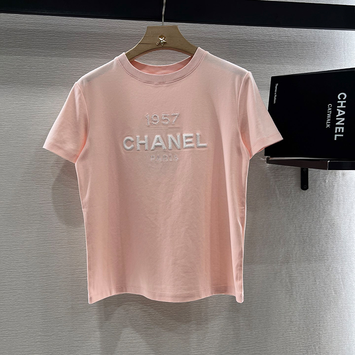 샤넬 자수 비즈 장식 티셔츠