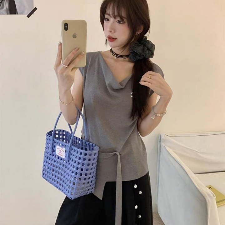 셀린느 CLN 트리옹프 언발 버튼 끈니트